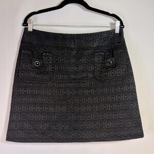 Milly Black A-Line Mini Skirt with Geometric Circles Size 10 C0057